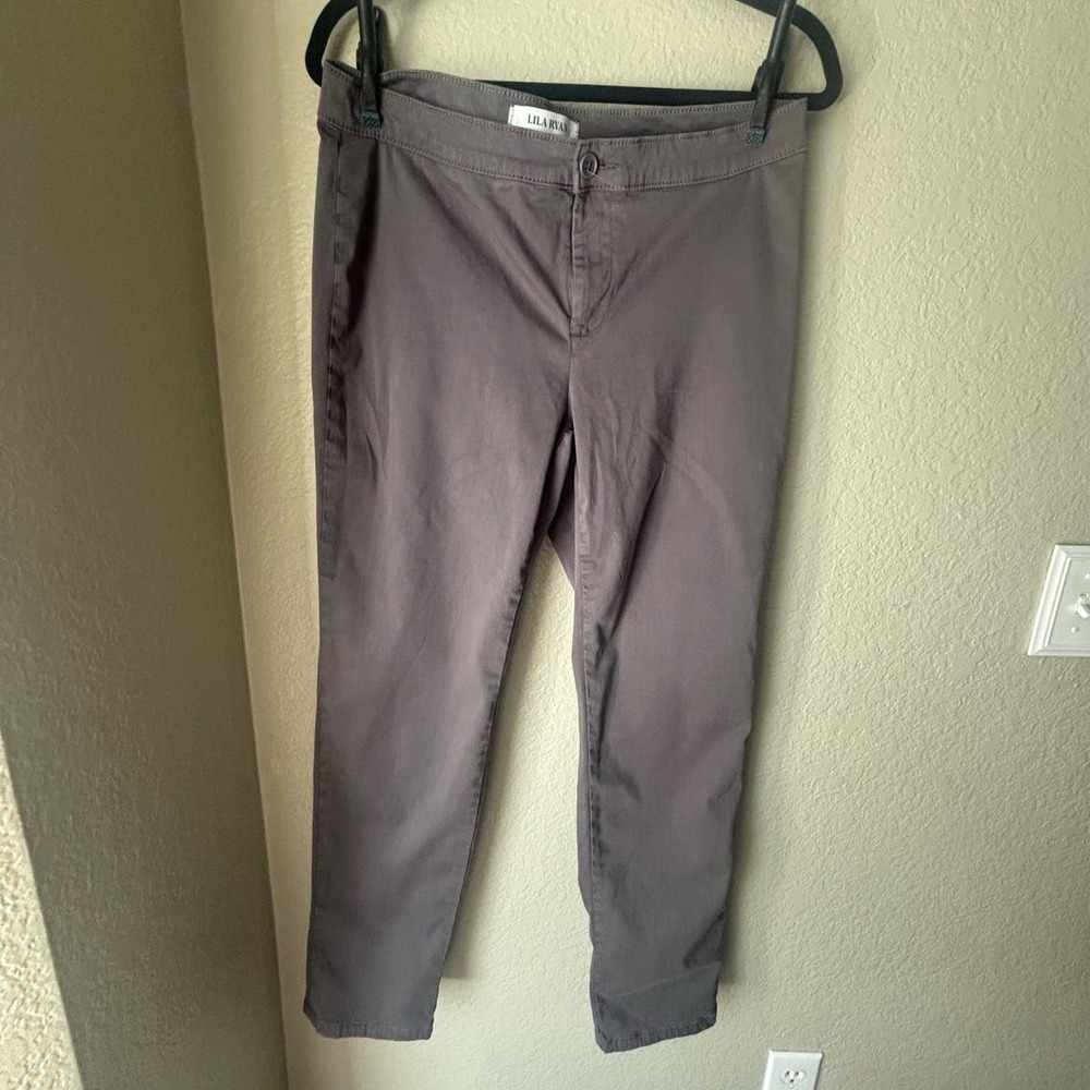 Lila Ryan Womens Size 12 Grey Flat Front Casual Pants